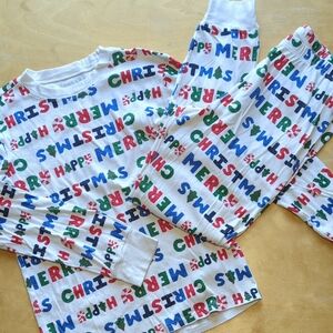 Carter's Adult Christmas Pajama Set with Red, Green & Blue Lettering